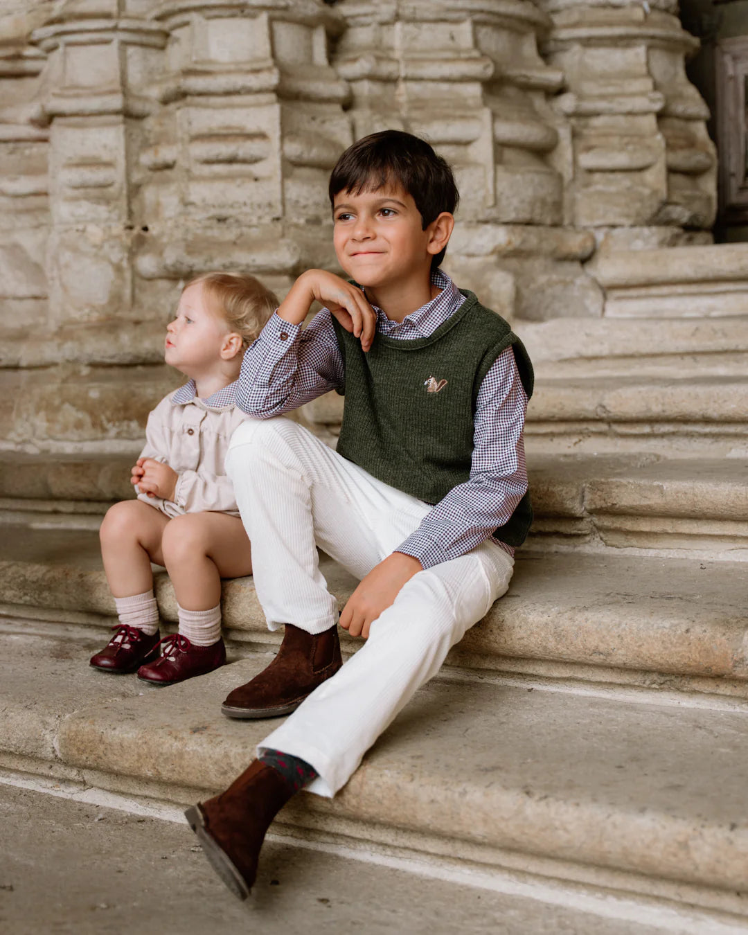 Pantalón pana blanco