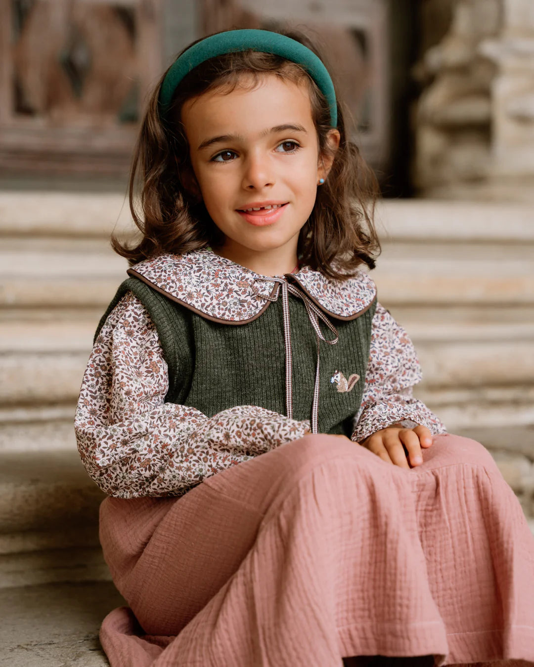 Blusa Flores marrón