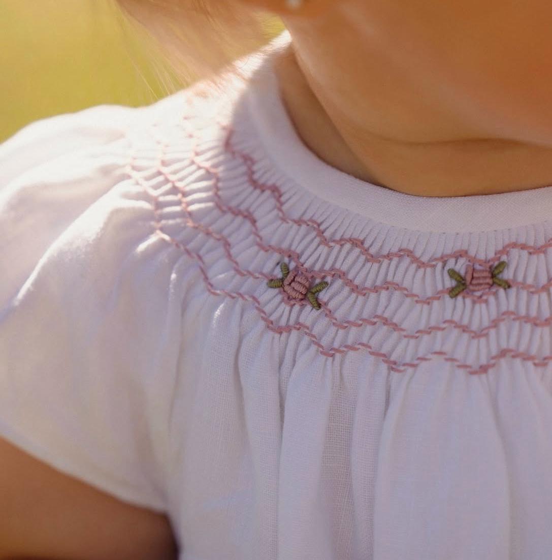 Vestido blanco lino smock