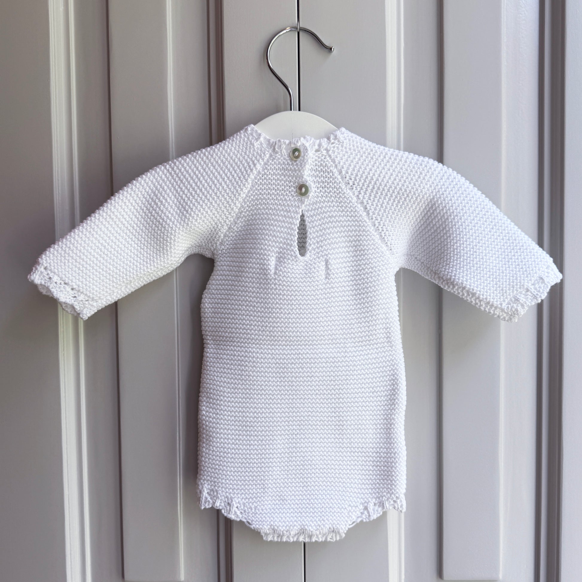 Pelele punto algodón blanco