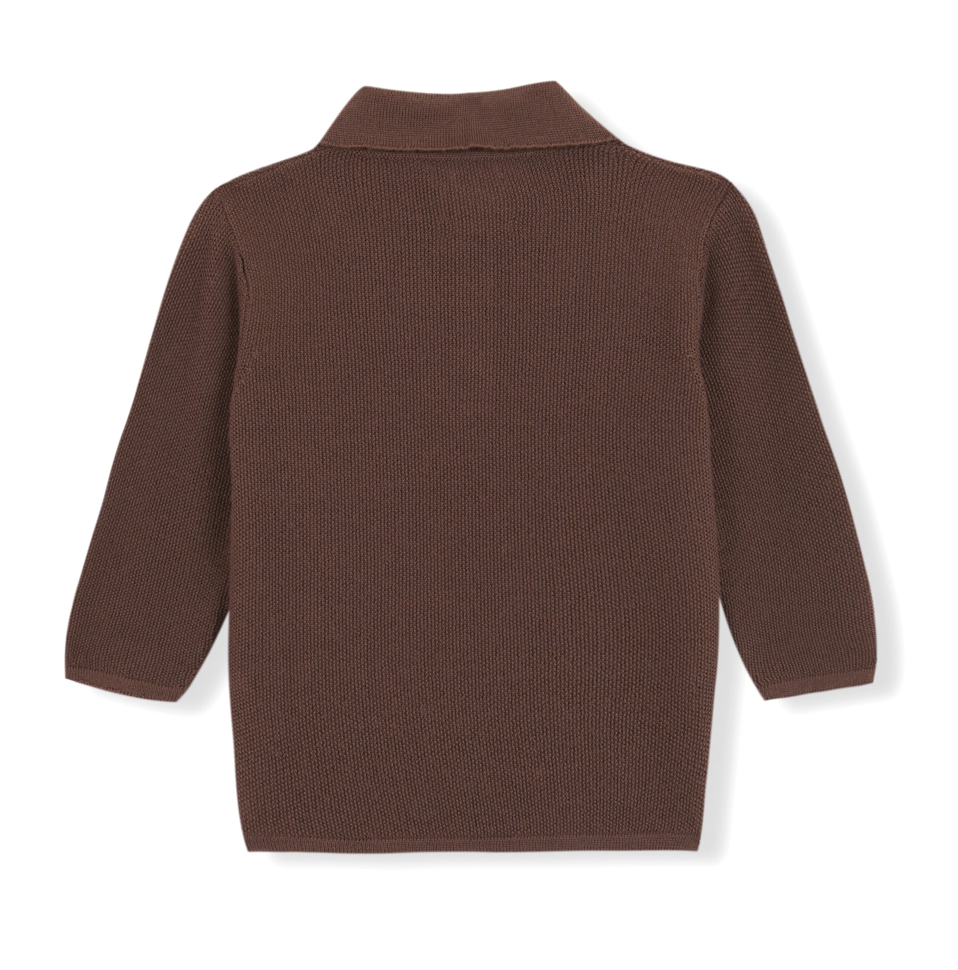 Polo merino manga larga marrón