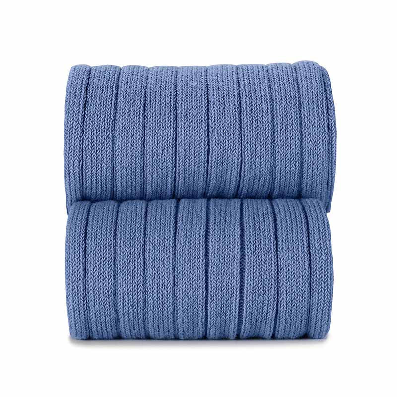 Calcetines altos básicos canalé AZUL FRANCIA 449