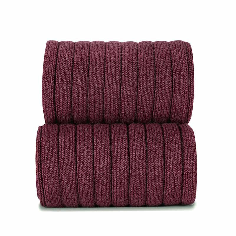 Calcetines altos básicos canalé GRANATE 575