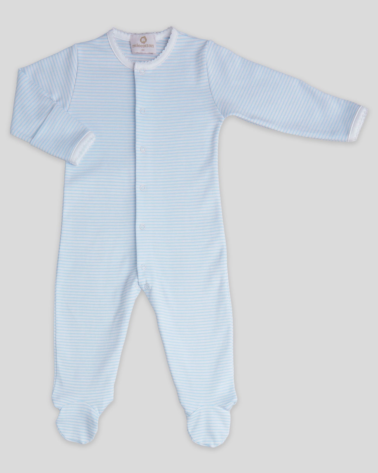 Pijama enterizo básico rayas celeste