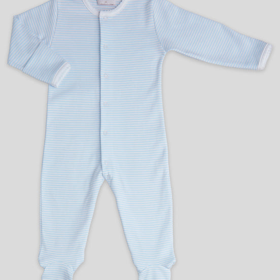 Pijama enterizo básico rayas celeste