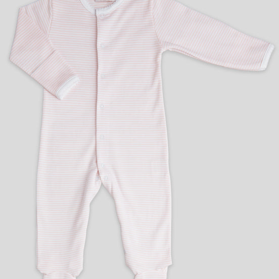 Pijama enterizo básico rayas rosa
