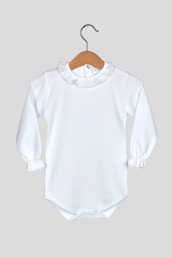 Body manga larga cuello puntos