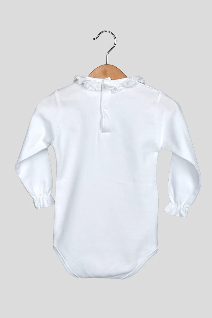 Body manga larga cuello puntos