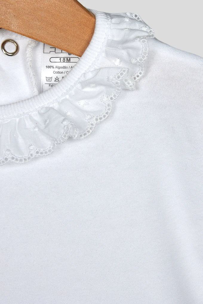 Body manga larga cuello puntos