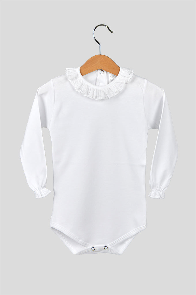 Body manga larga cuello blonda