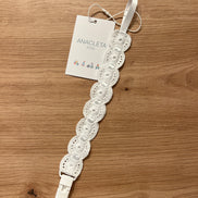Chupetero cinta raso blanco