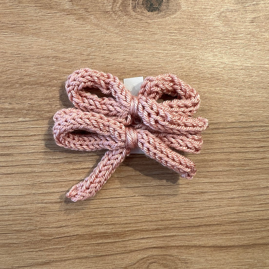 Pack 2 lazos con pinza rosa empolvado