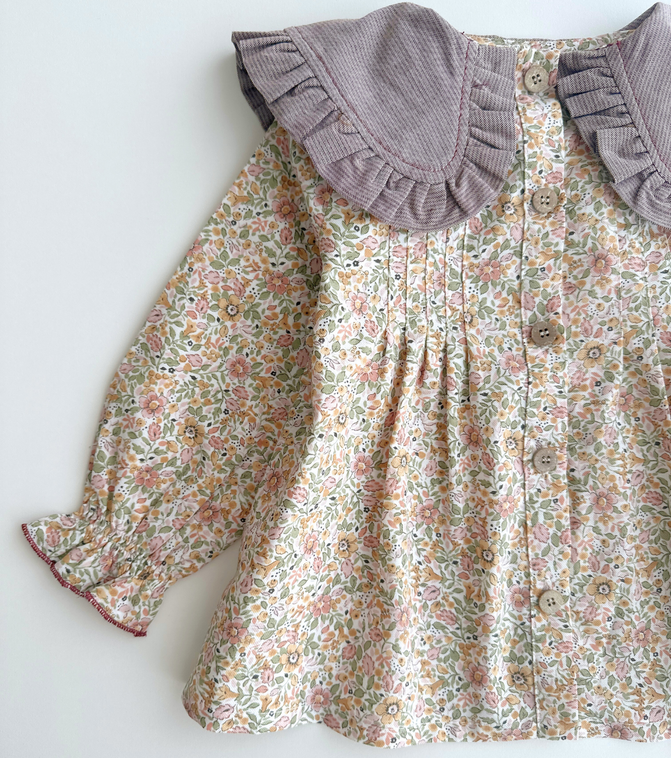 Blusa jaretas | Savia | Flores y Rayas Burdeos