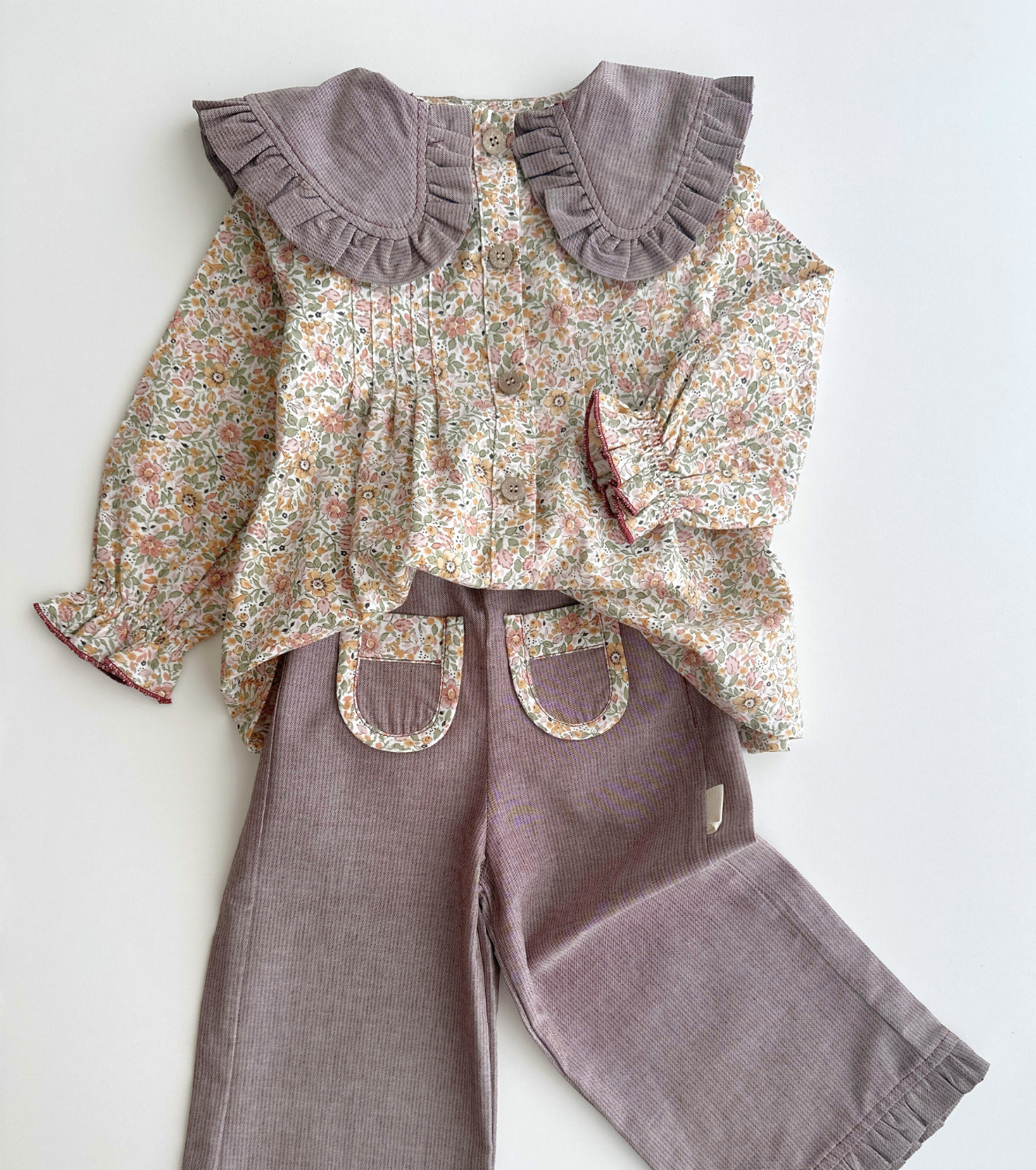 Blusa jaretas | Savia | Flores y Rayas Burdeos