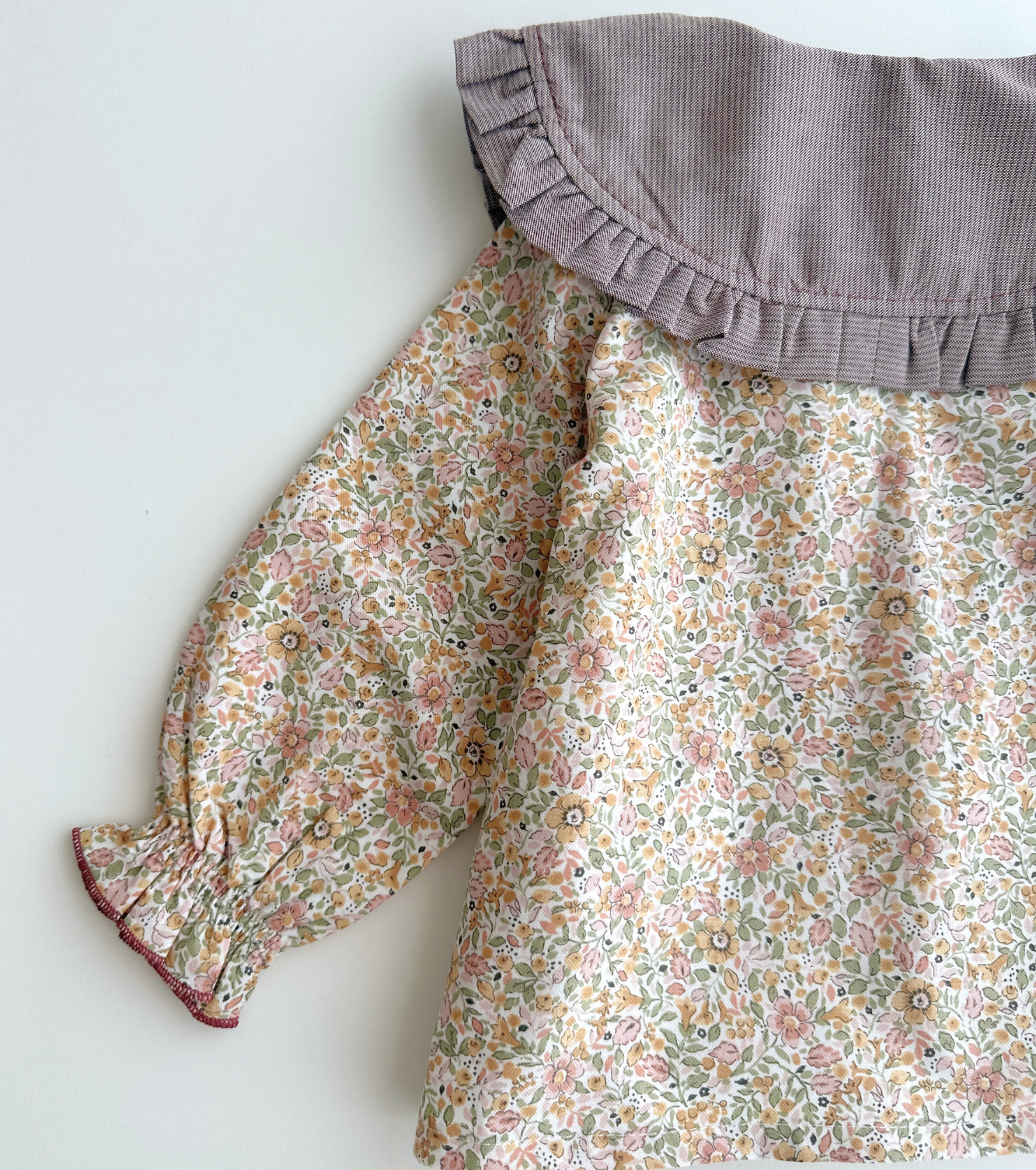 Blusa jaretas | Savia | Flores y Rayas Burdeos