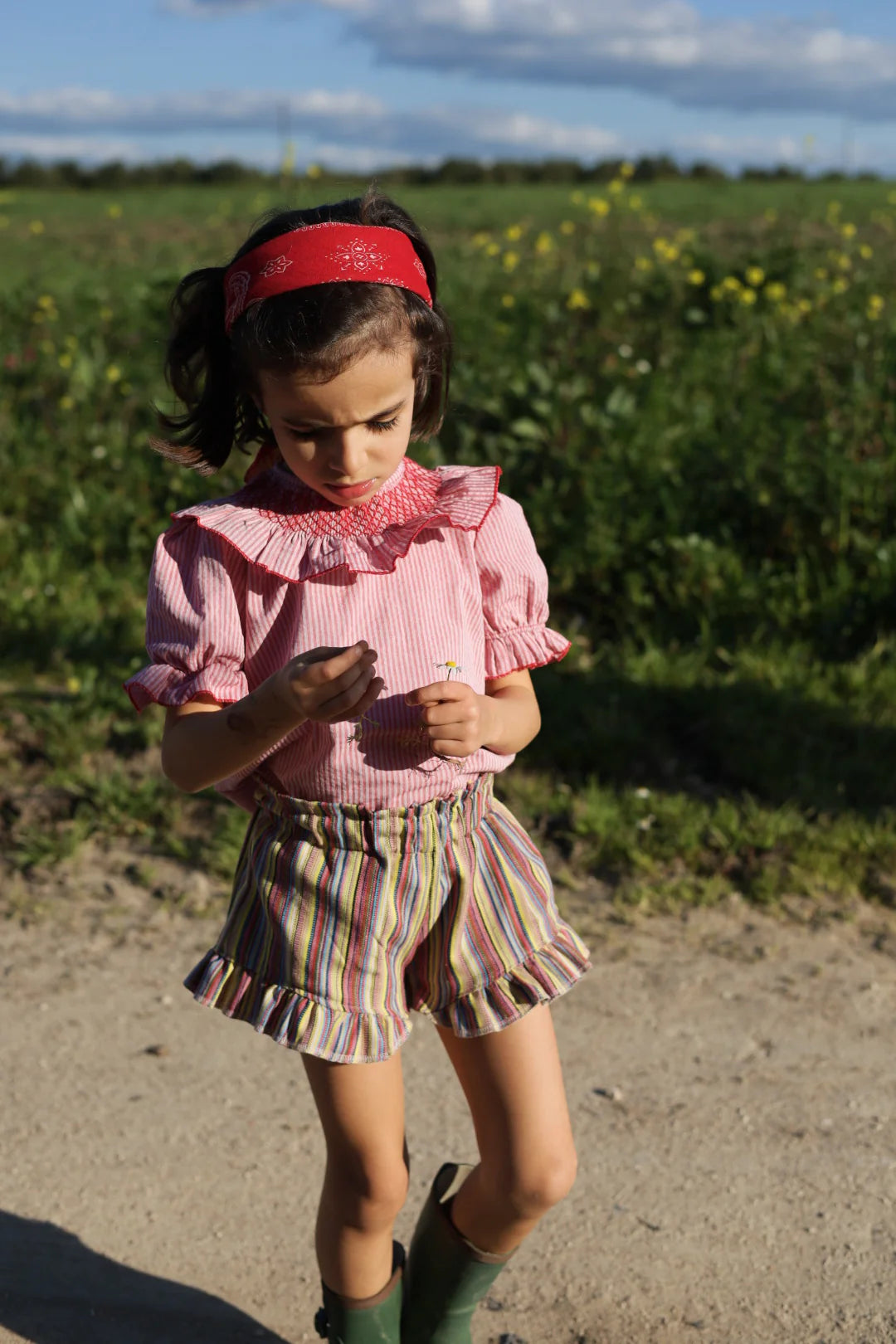Pantalón corto stripes niña