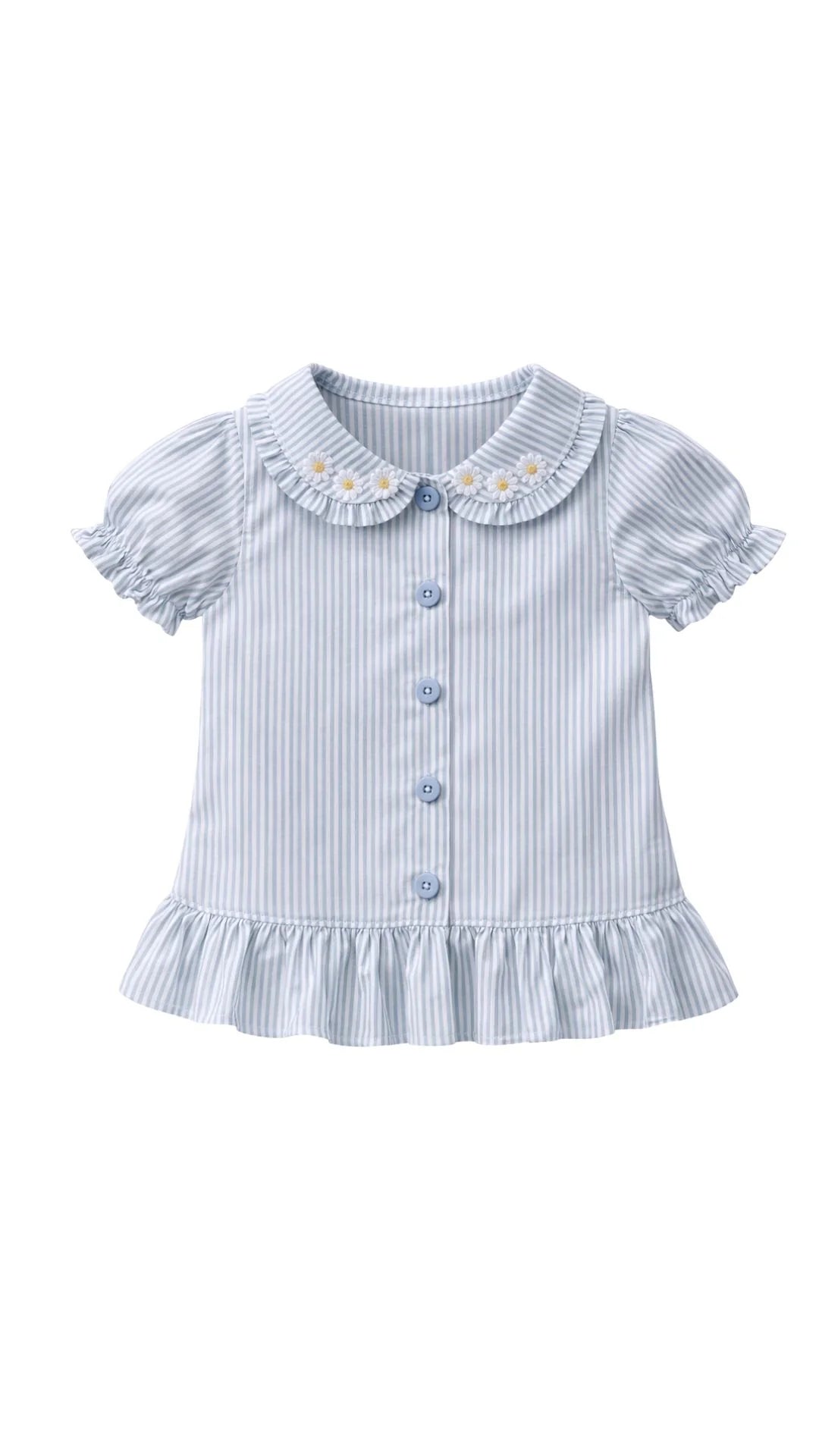 Blusa rayas azuletti con margaritas