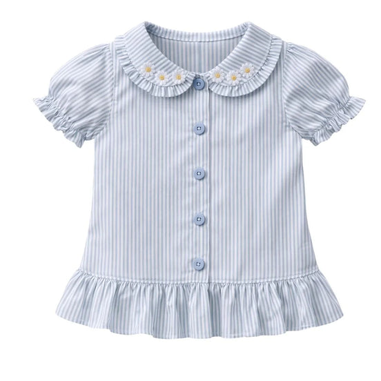 Blusa rayas azuletti con margaritas