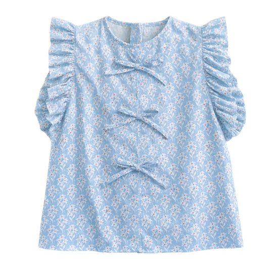 Blusa lazadas flores Piccolini