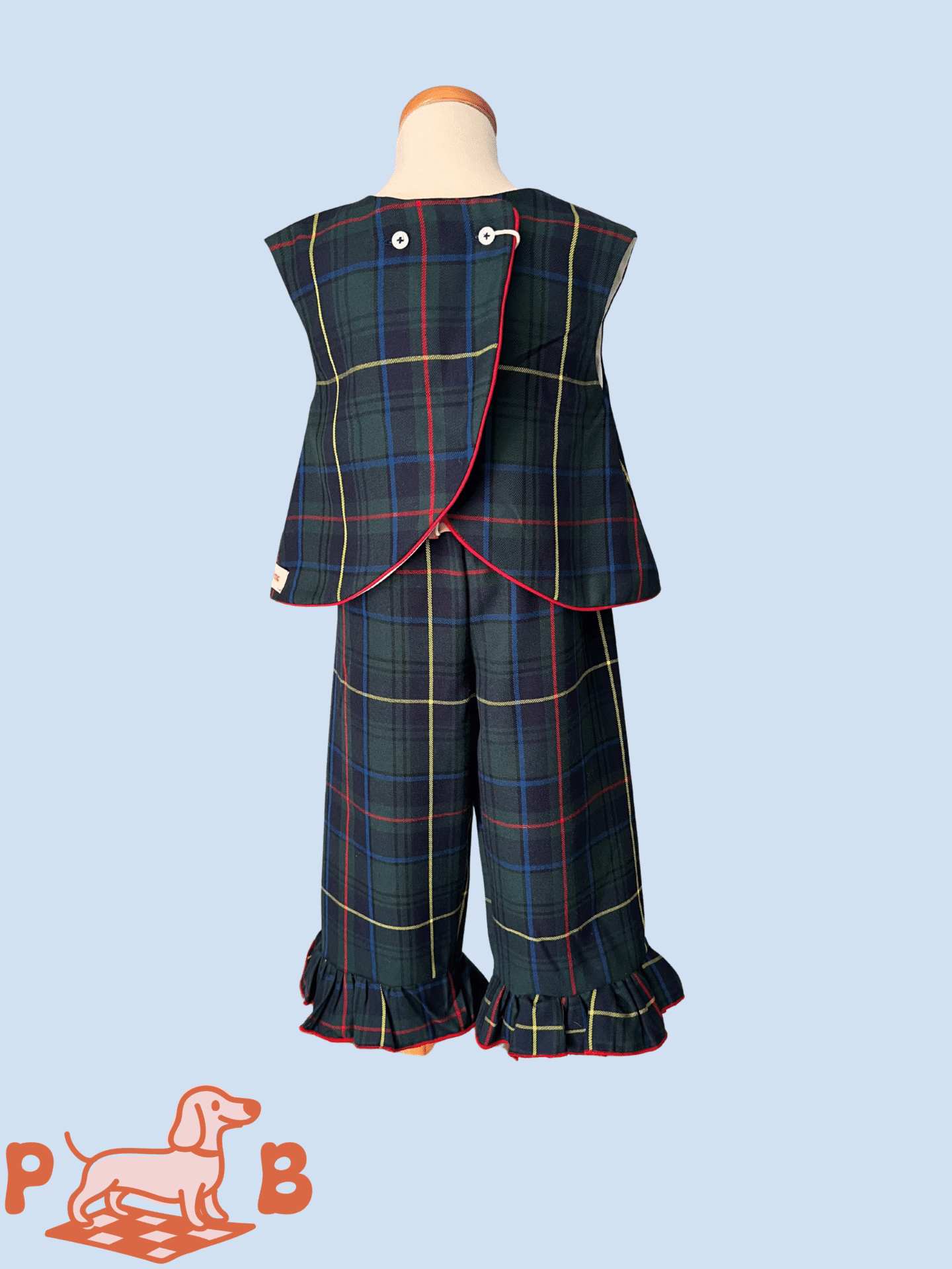 Pantalón volante tartán