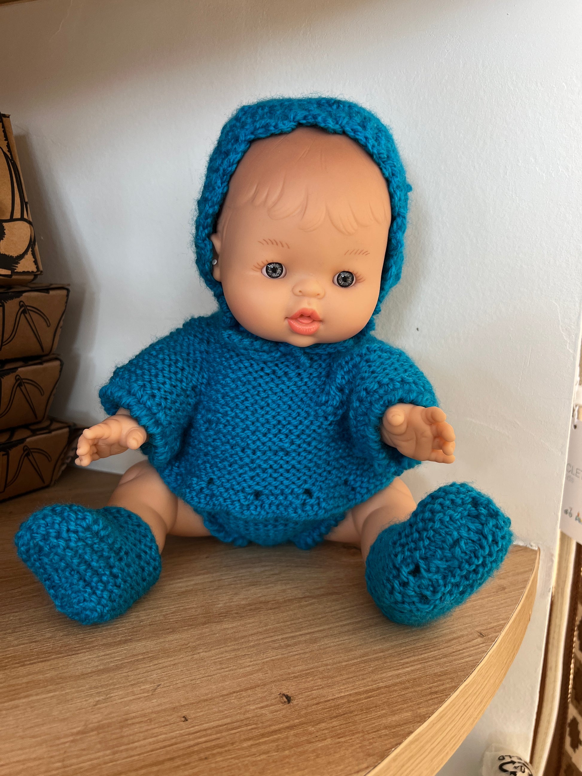 Muñeca Pocholita turquesa 2piezas