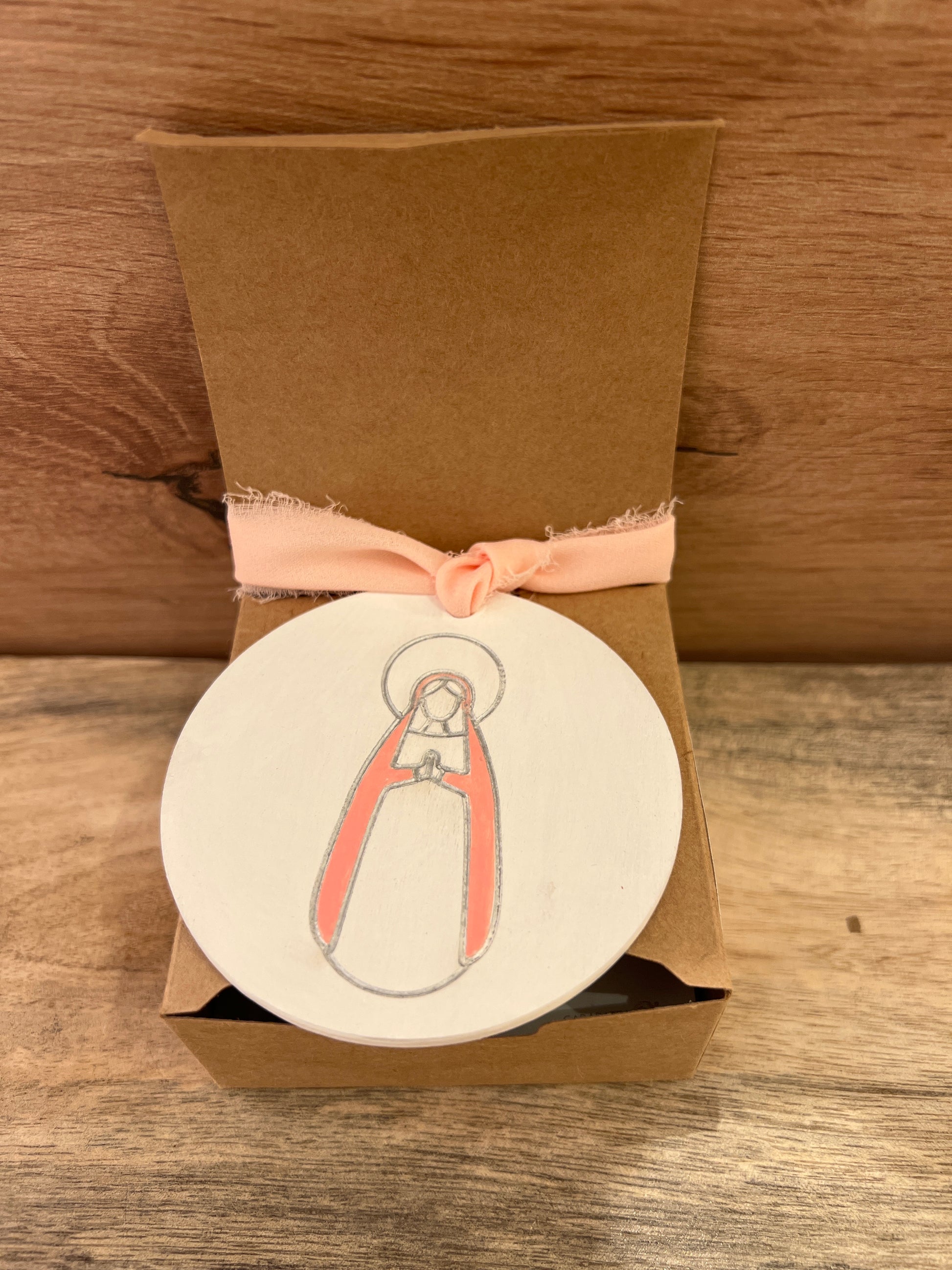 Medallón V. María MC05 salmón-plata