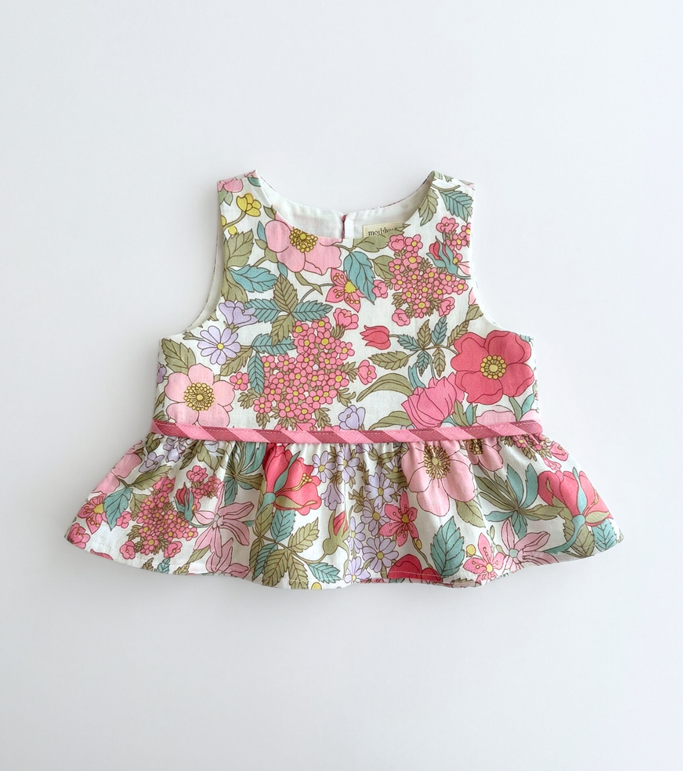 Blusa volantes flores Buganvilla - Flores y Rayas