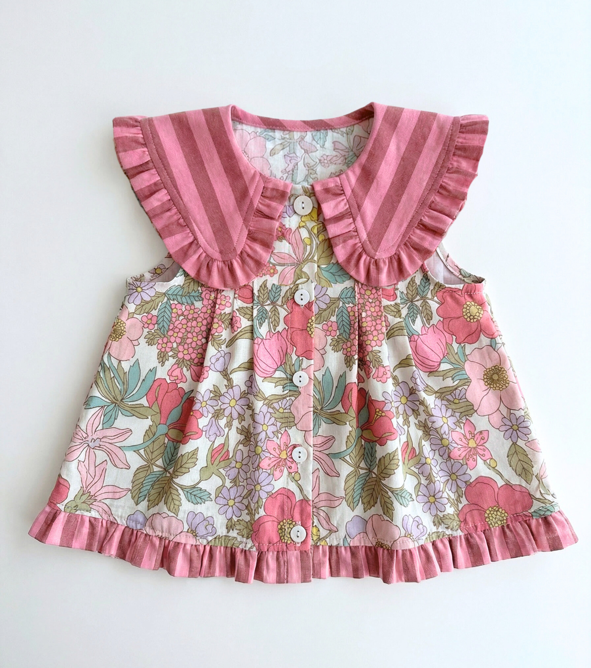 Blusa jaretas Buganvilla - Flores y Rayas