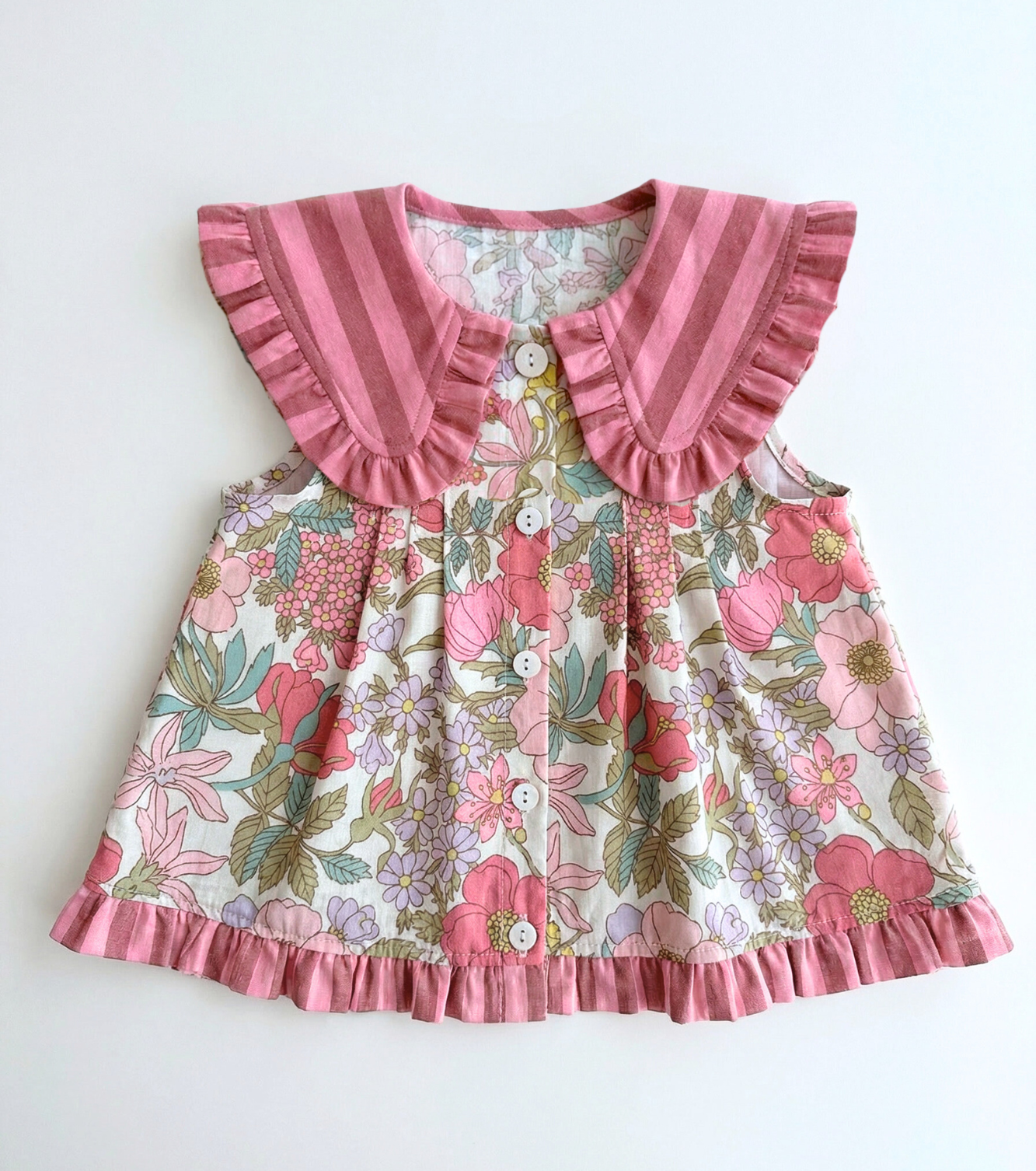 Blusa jaretas Buganvilla - Flores y Rayas