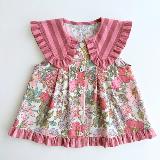 Blusa jaretas Buganvilla - Flores y Rayas