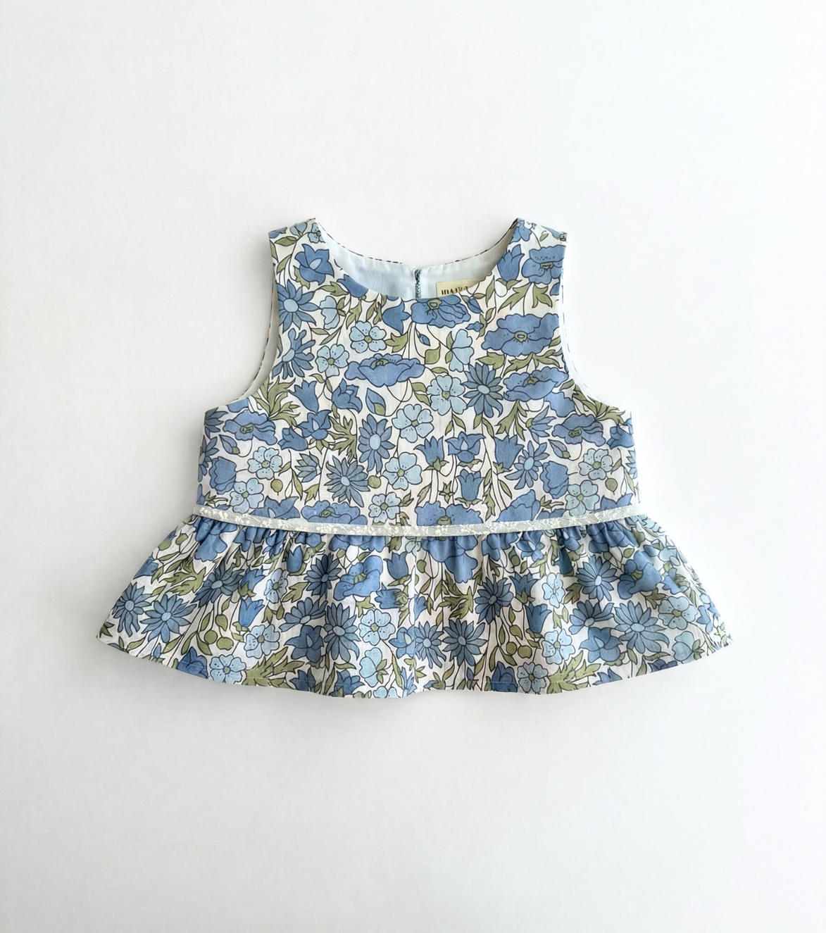 Blusa volantes Nomeolvides - Flores azul