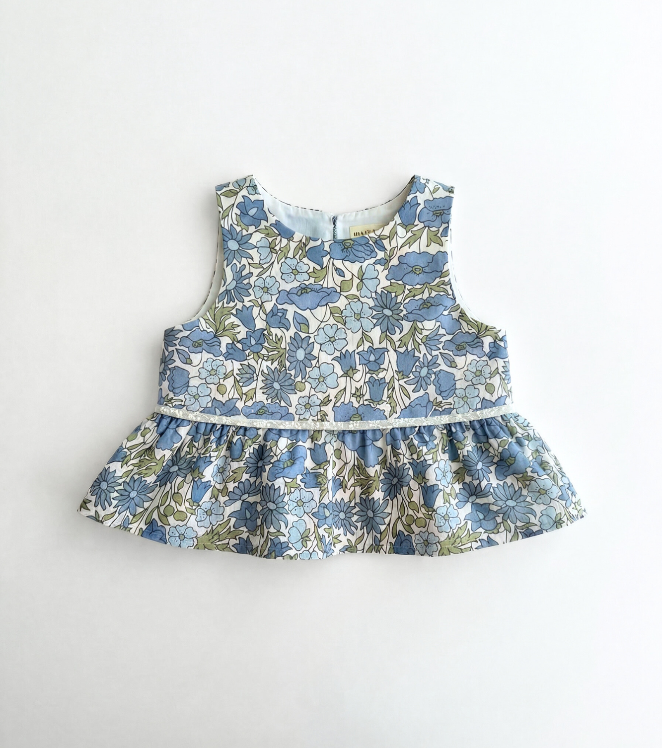 Blusa volantes Nomeolvides - Flores azul