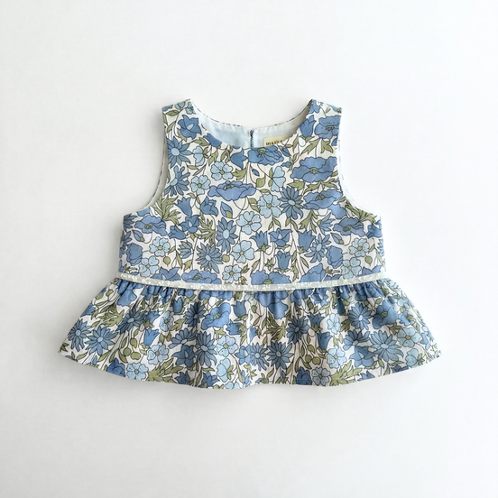 Blusa volantes Nomeolvides - Flores azul
