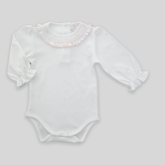 Body smock rosa manga larga