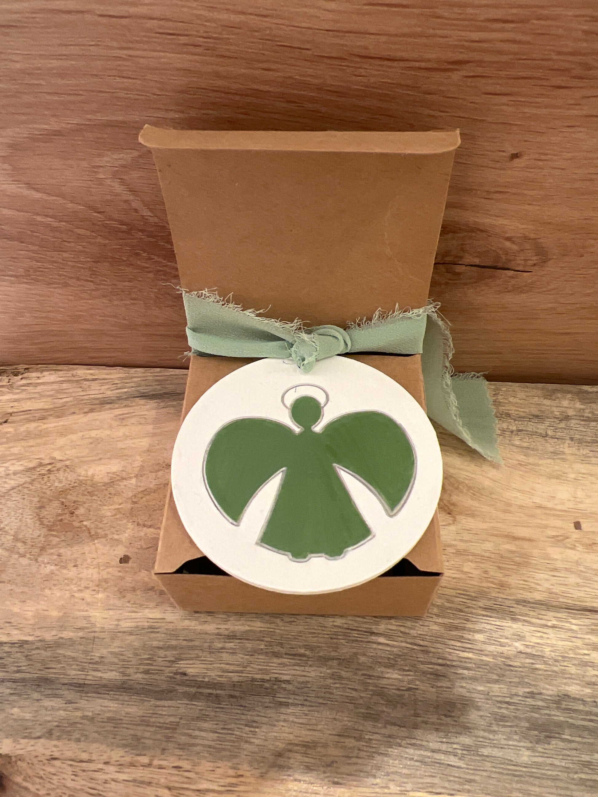 Medallón Angelito MC02 verde-plata