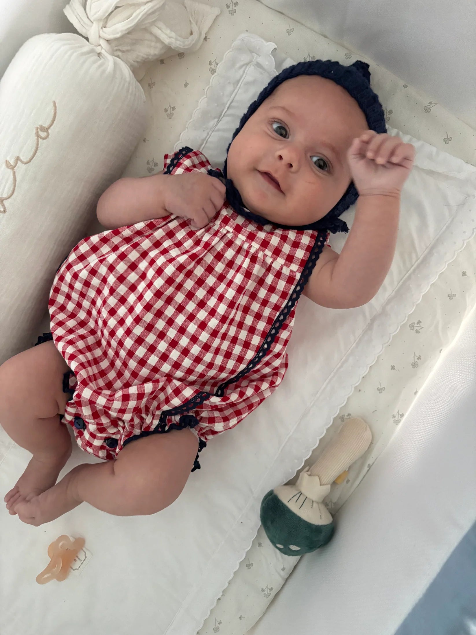 Pelele vichy rojo