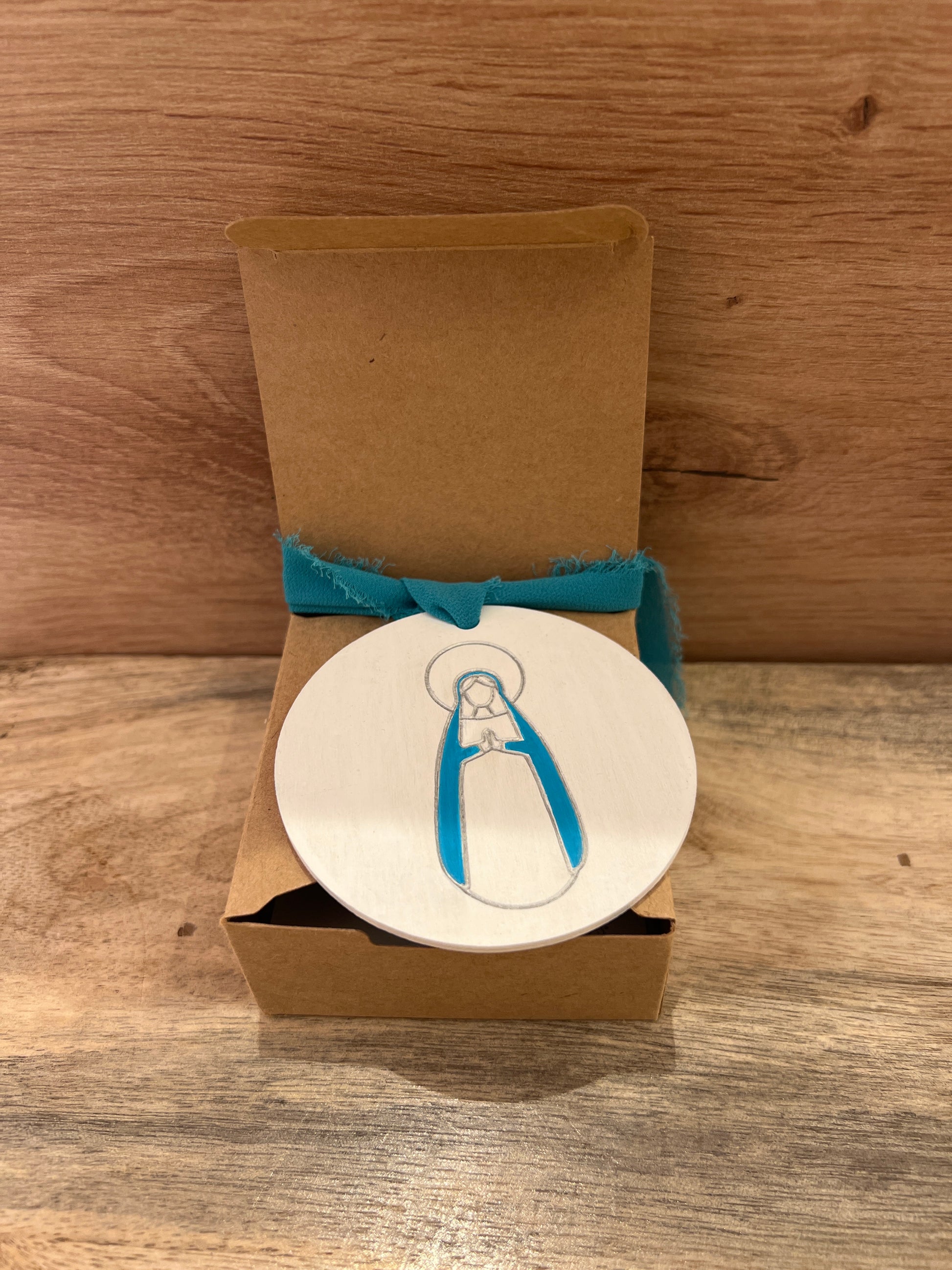 Medallón V. María MC05 turquesa-plata