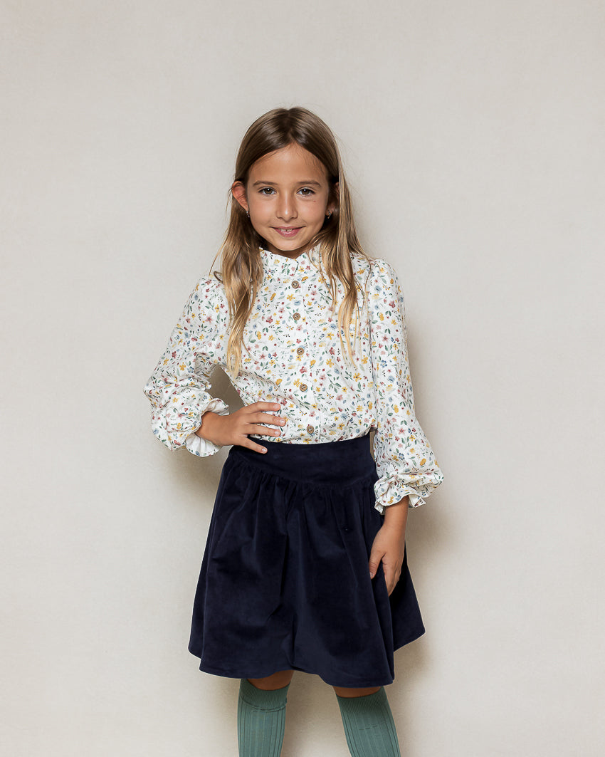 Falda pana bleu