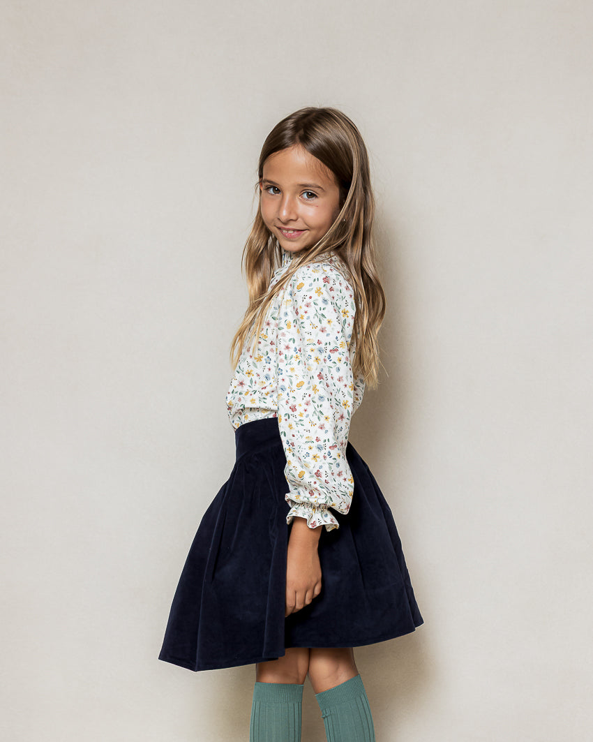 Falda pana bleu
