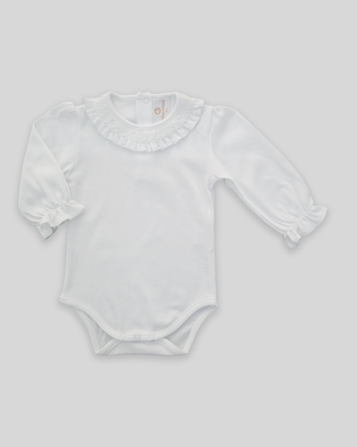 Body smock blanco manga larga