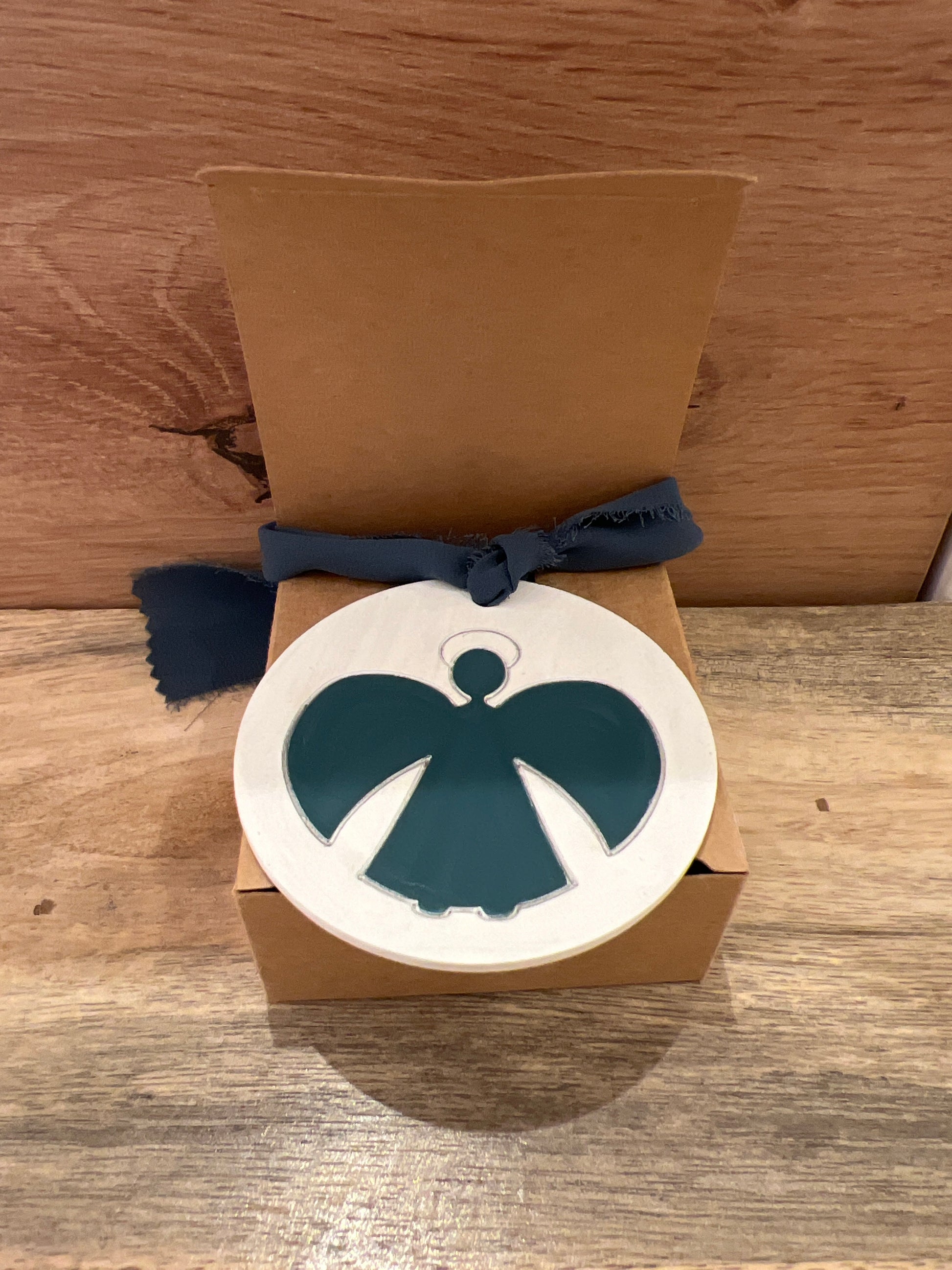 Medallón Angelito MC02 petróleo-plata