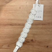 Chupetero cinta raso blanco
