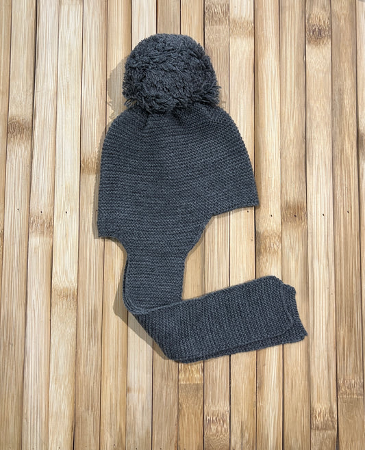 Gorro bufanda gris oscuro