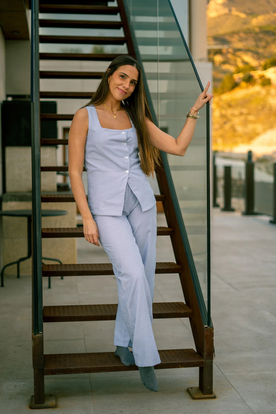 Pantalón rayas Mujer