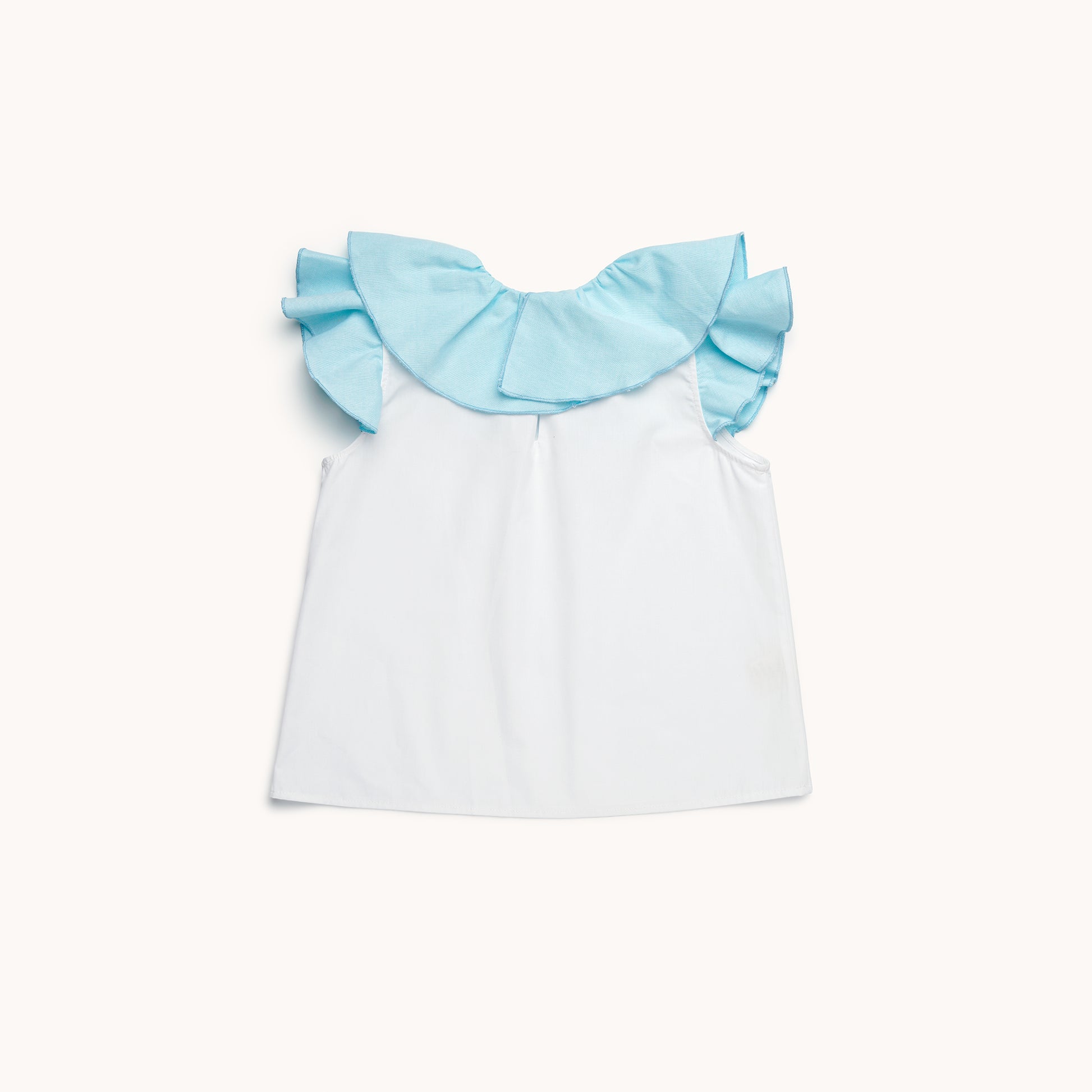 Blusa cuello volante Laguna blanca