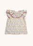 Blusa cuello fruncido Chambray