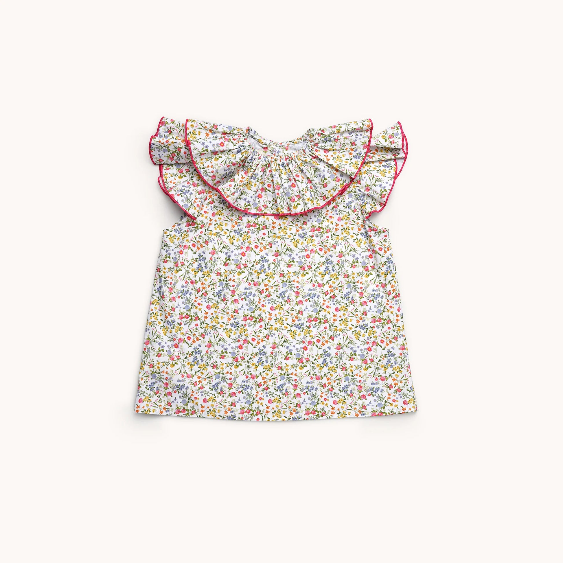 Blusa cuello fruncido Chambray