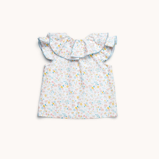 Blusa cuello volante Laguna flores