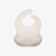 Babero liso de silicona orgánica beige