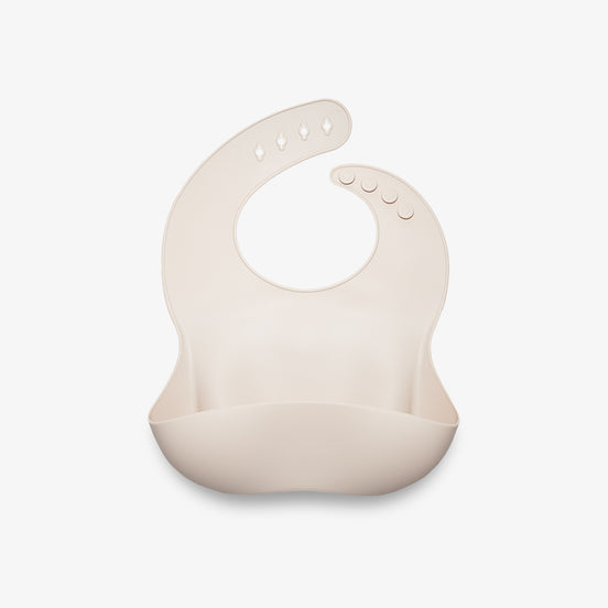Babero liso de silicona orgánica beige